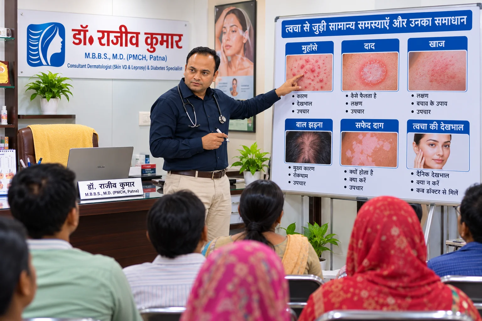 Skin concerns discussed in a clinic education session